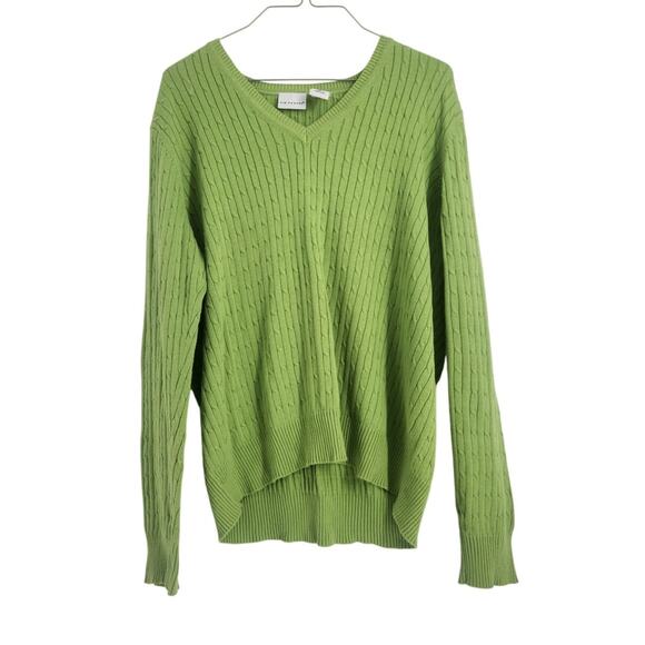 Kim Rogers Green Cable Knit Sweater Womens Size Extra Large XL - Picture 1 of 3